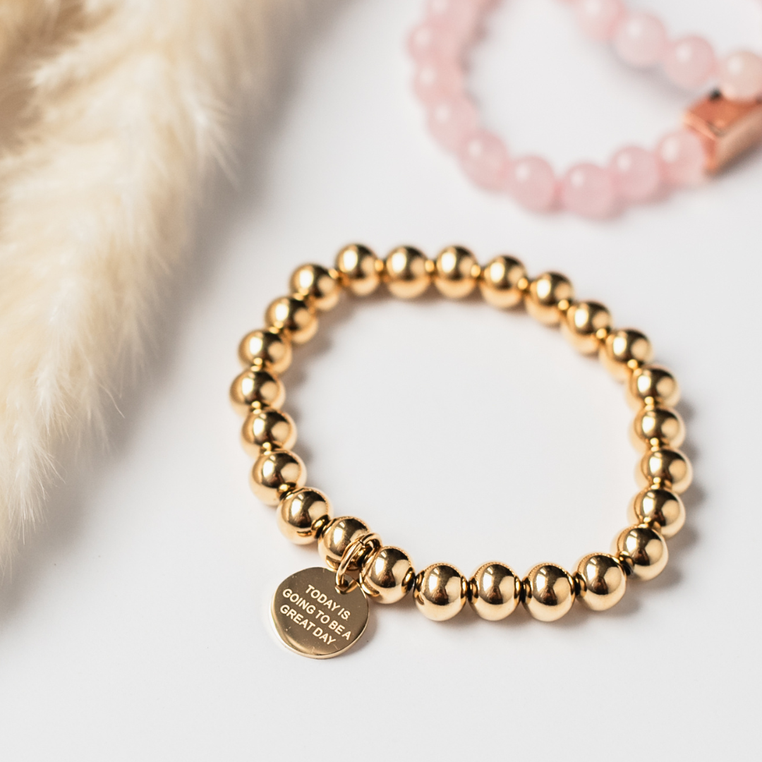 Worthy Wands gold mantra bracelet – self-love and empowerment affirmation jewelry for women