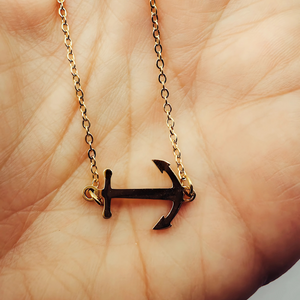 Gold Anchor Necklace For Women