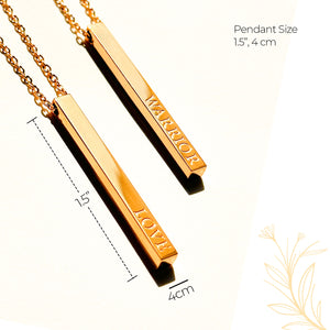 Gold Warrior Survivor necklace – motivational self-love jewelry by Worthy Wands 