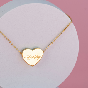 Heart necklace, Jewelry for teens, heart necklace, self worth jewelry, teen gifts, gifts for teens, tiffany heart necklace, worthy necklace, love necklace, worthy wands, self worth necklace, gold heart necklace, self love necklace, rose gold heart worthy, necklace, worthy wands, tiffany heart, teenage necklaces